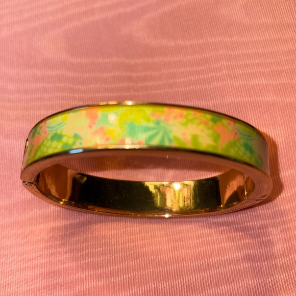 Lilly Pulitzer Gold Bracelet with Green, pink floral $25 - Picture 4 of 6